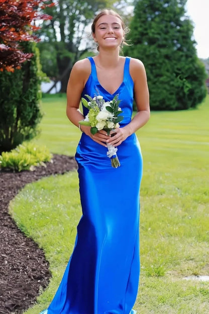 Trendy Mermaid V Neck Yellow Long Prom Dress With Criss Cross Back AD571