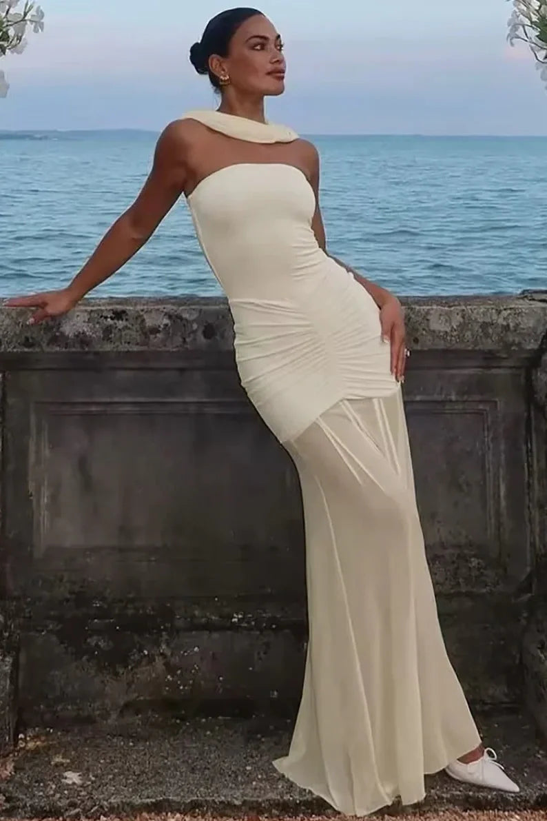 Fashionable Mermaid Off The Shoulder Black Long Party Dress With Ruffles AD585