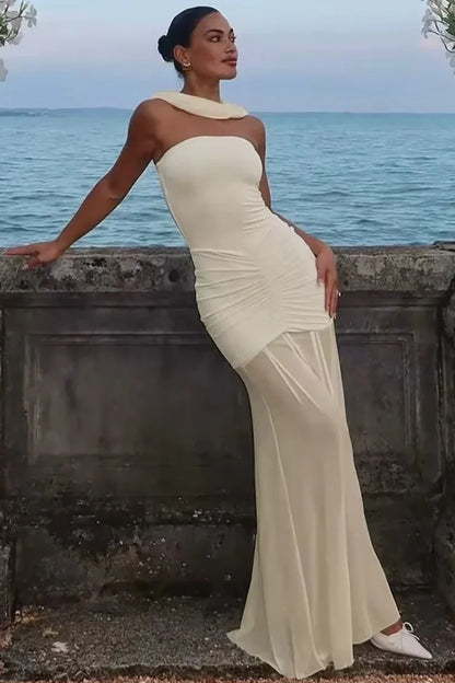 Fashionable Mermaid Off The Shoulder Black Long Party Dress With Ruffles AD585