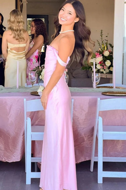 Trendy Sheath Off The Shoulder Lilac Prom Dress With Ruched AD598