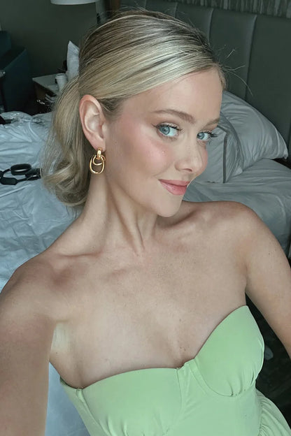 Sweetheart Light Green Layered Ruffle Evening Dress With Slit AD635