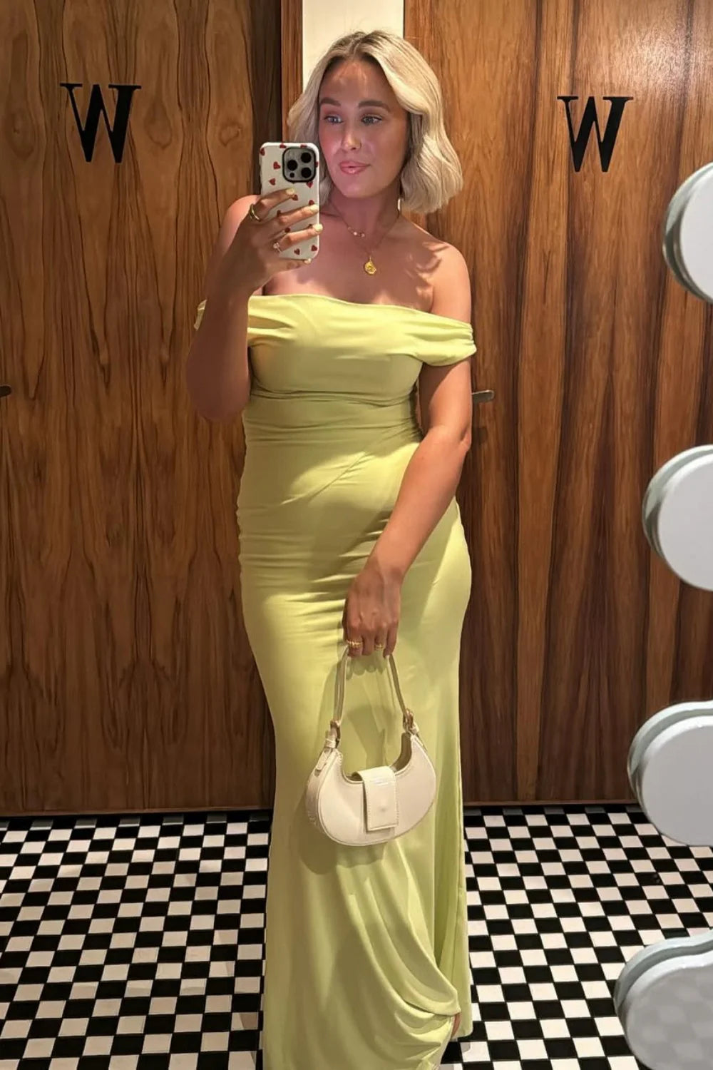 Sleek Pastel Yellow Off-Shoulder Mermaid Silhouette Prom Dress AD689