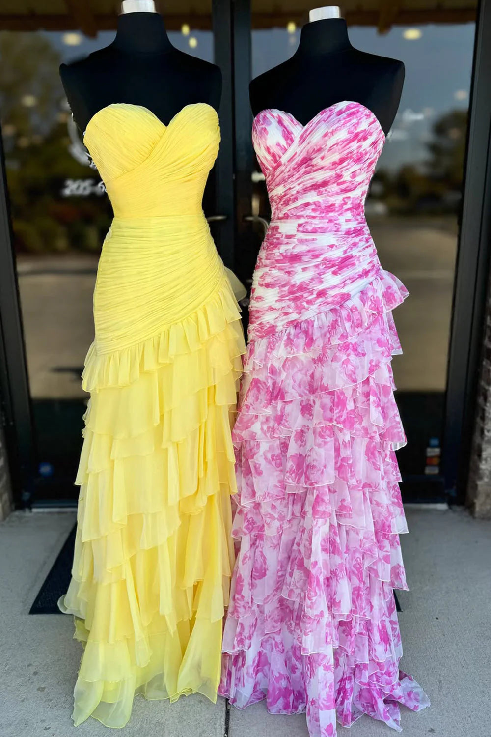 Cute Sweetheart Mermaid Prom Dress With Long Pleated Tulle And Ruffle Chiffon Layers AD770