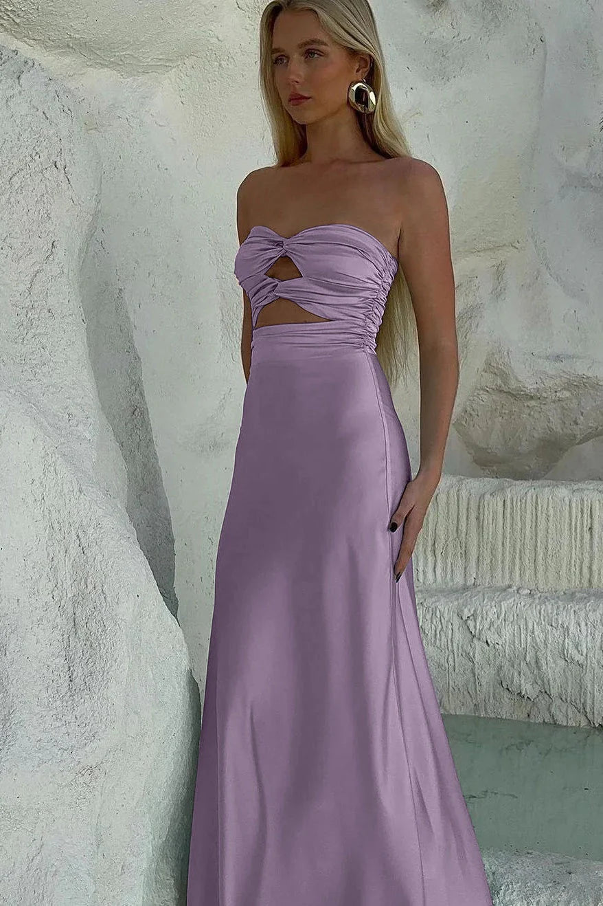 Stylish Sheath Sweetheart Blue Long Party Dress With Keyhole AD775