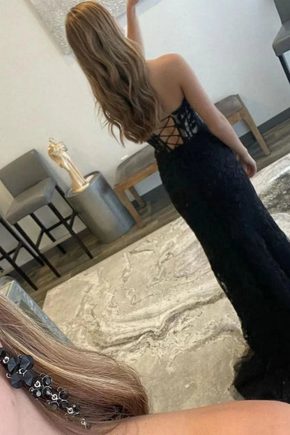 Stunning Mermaid Sweetheart Lilac Long Lace Corset Prom Dress With Appliques AD786