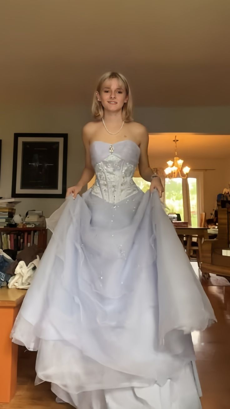 Sweet Strapless Lilac Tulle Sequin Prom Dress Formal Quinceanera Dress AD814