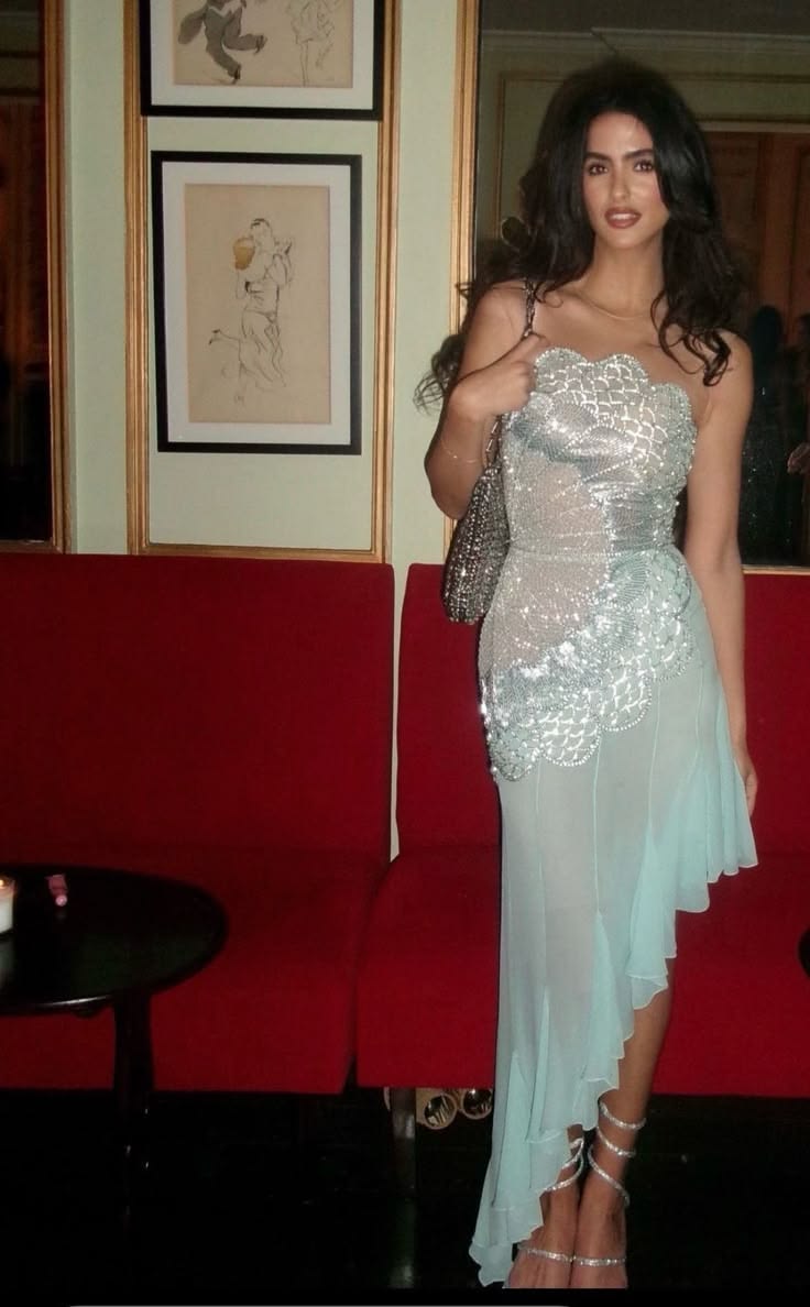Dreamy Aqua Strapless Chiffon Beaded Asymmetrical Ruffled Hem Mermaid Long Prom Dress AD899