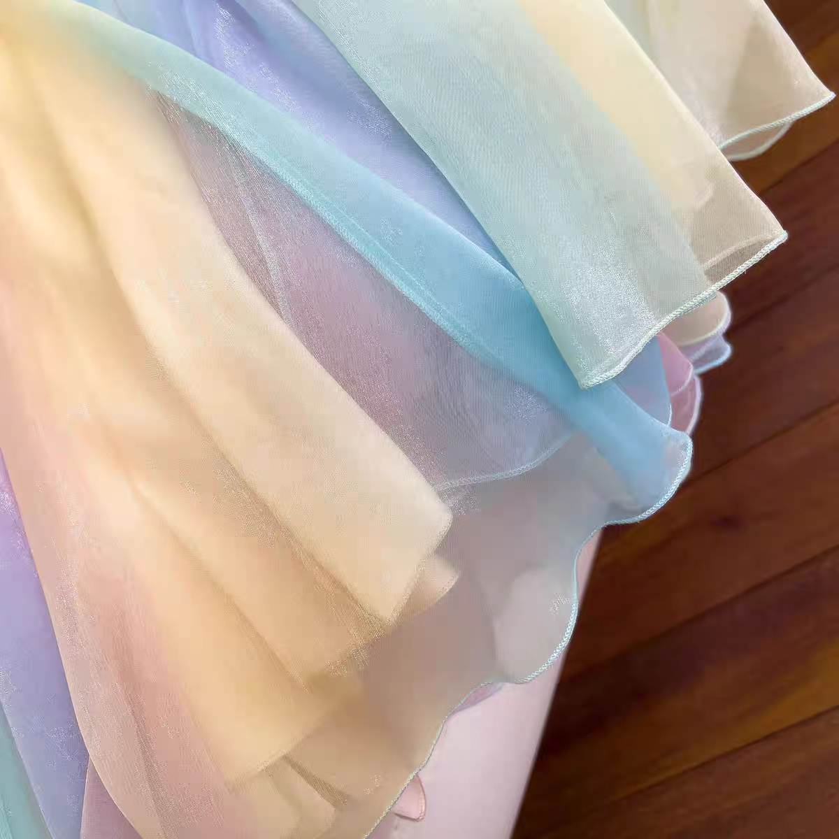 Enchanting Dreamy Ombre Chiffon Spaghetti Straps A-Line Long Prom Dress AD951