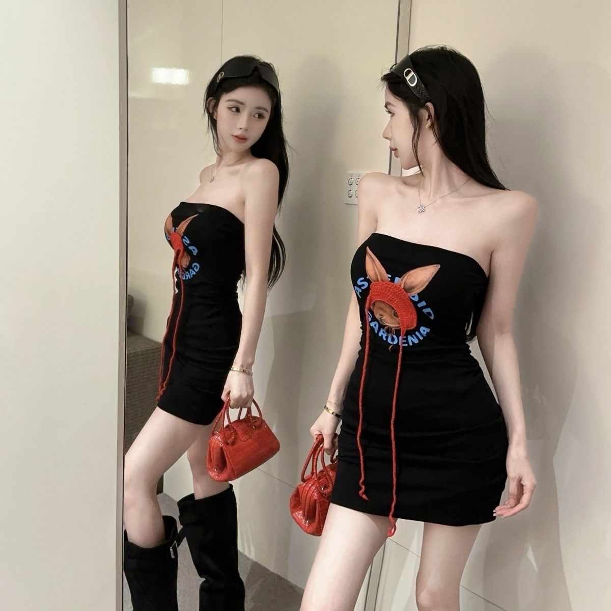 Cute The Millennium Style Skirt Sheath Strapless Novelty Short Dress AP0273