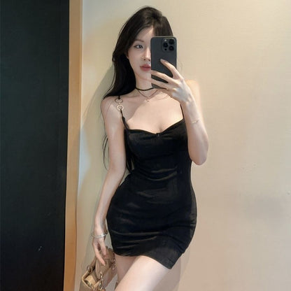 Summer Skirt Sexy Sheath Spaghetti Strap Dress Alluring Sleeveless Bodycon Short Dress AP0280