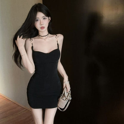 Summer Skirt Sexy Sheath Spaghetti Strap Dress Alluring Sleeveless Bodycon Short Dress AP0280