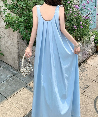 Minimalist Soft Material Loose Fit Dress Spaghetti Strap Oversize Long Dress AP0297