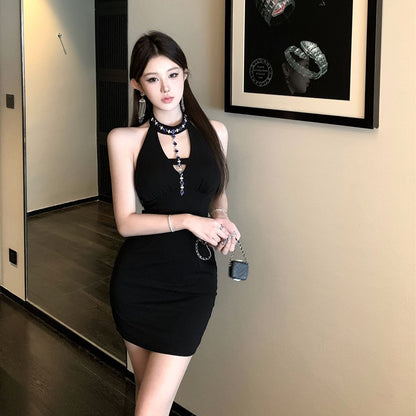 Stretchy Fabric Bodycon Birthday Party Skirt Sleeveless Summer Halter Short Dress AP0307