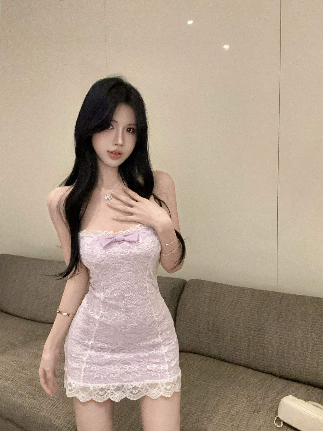 Hot Sales The Millennium Style Hip-Hugging Skirt Lace Trim Strapless Short Dress AP0317