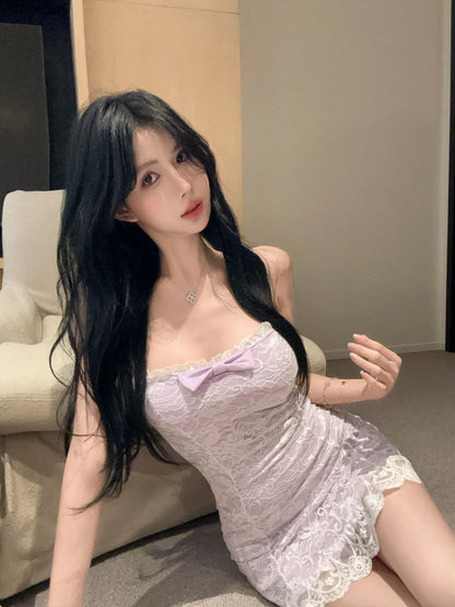 Hot Sales The Millennium Style Hip-Hugging Skirt Lace Trim Strapless Short Dress AP0317