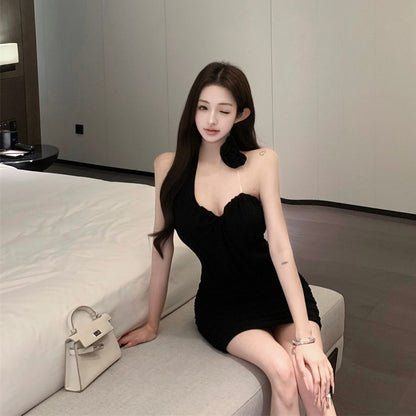 Novelty One Shoulder Feast Party Asymmetrical Strap Hip-Hugging Peculiar Design Short Dress AP0327