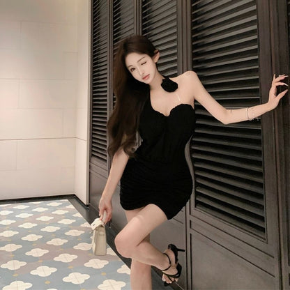 Novelty One Shoulder Feast Party Asymmetrical Strap Hip-Hugging Peculiar Design Short Dress AP0327