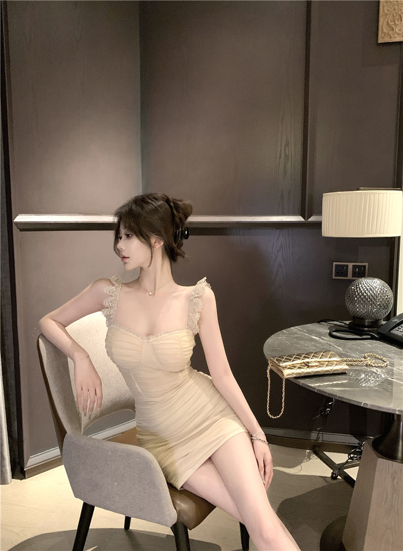 Hot Sales New Skirt Ruffled Spaghetti Strap Dress Feast Bodycon Short Dress AP0340