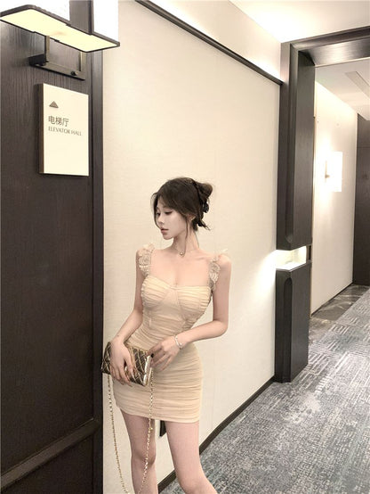 Hot Sales New Skirt Ruffled Spaghetti Strap Dress Feast Bodycon Short Dress AP0340