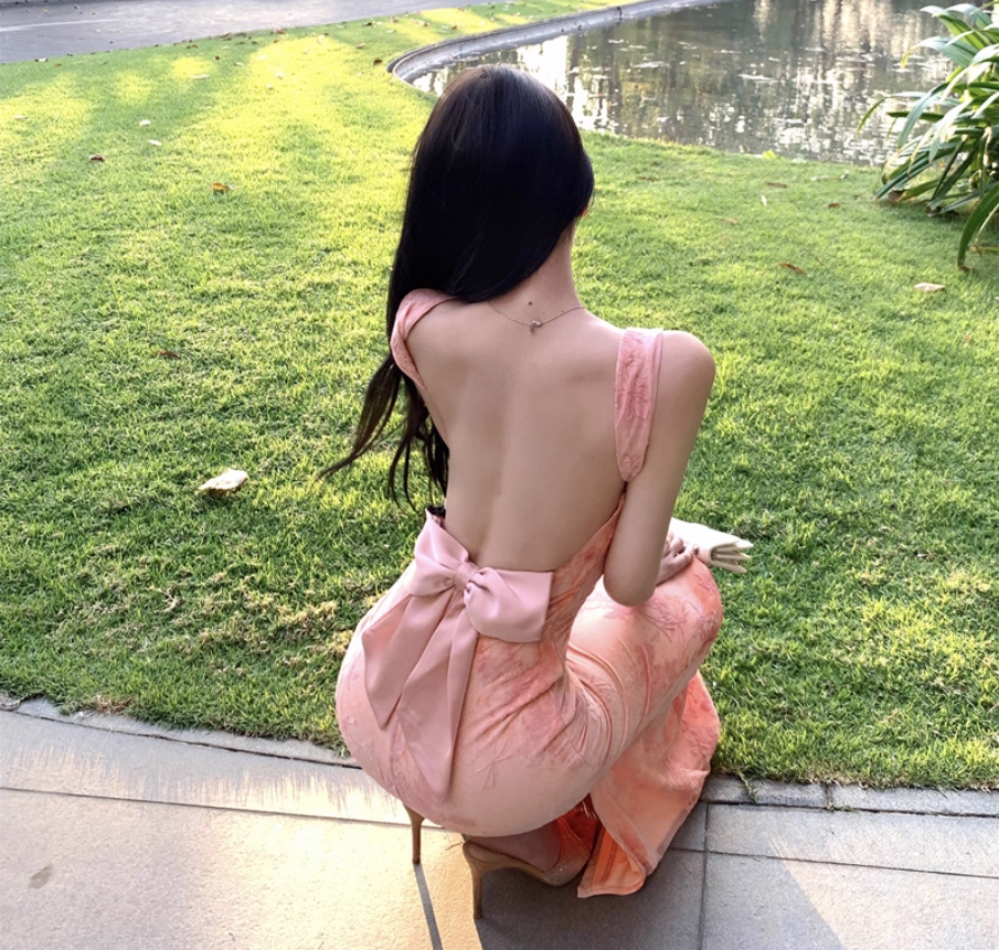 Floral Print Summer Vacation Flattering Bodycon Mermaid Dress Spaghetti Strap Party Long Dress AP0356