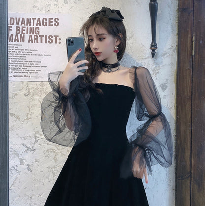 Summer Everyday Wear Skirt Elegant Tulle Sleeve Dress Fine Texture Sheath Short Dress AP0366