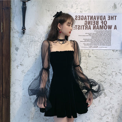 Summer Everyday Wear Skirt Elegant Tulle Sleeve Dress Fine Texture Sheath Short Dress AP0366