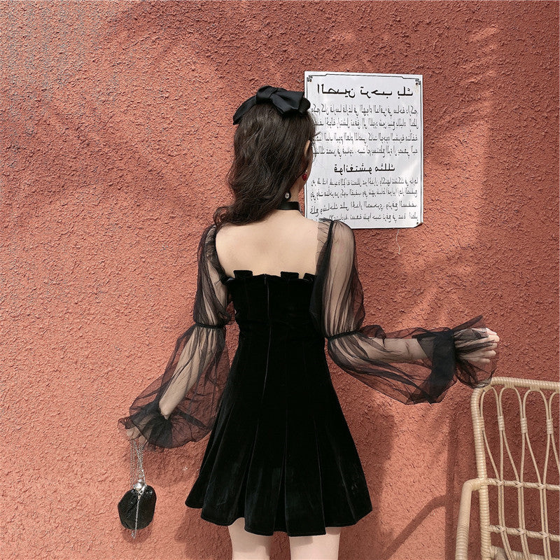 Summer Everyday Wear Skirt Elegant Tulle Sleeve Dress Fine Texture Sheath Short Dress AP0366