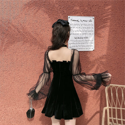 Summer Everyday Wear Skirt Elegant Tulle Sleeve Dress Fine Texture Sheath Short Dress AP0366