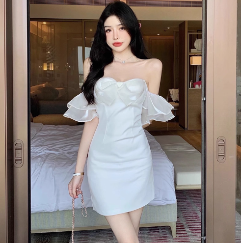 Casual Party Off-Shoulder Strapless Mini Dress Gentle Everyday Wear Bodycon Short Dress AP0372