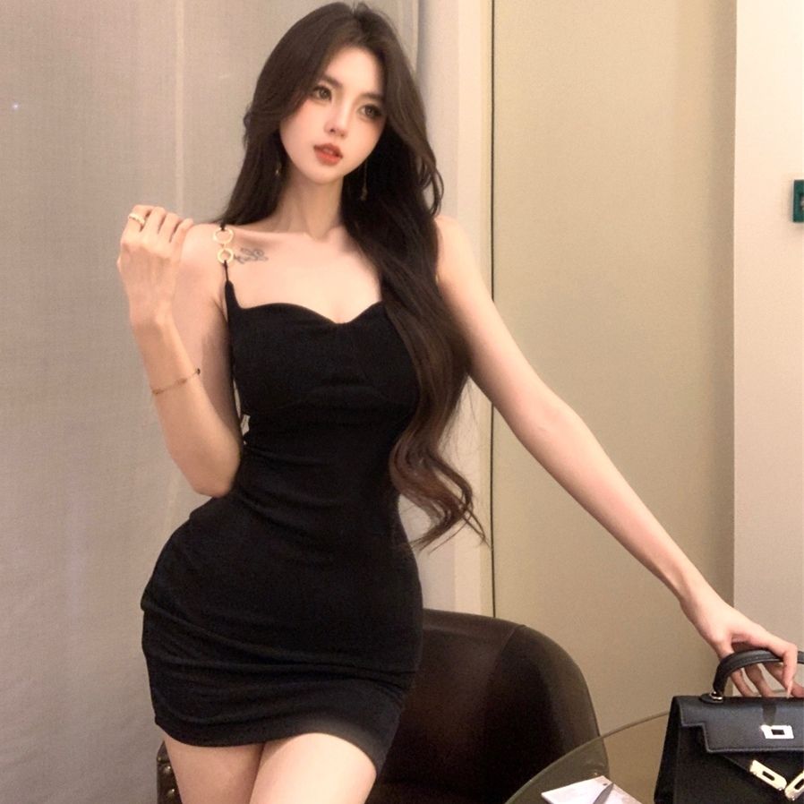 Simple Vibe Spaghetti Strap Mini Skirt Breathable Material Party Sheath Short Dress AP0376