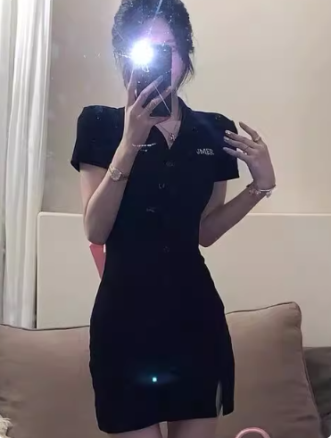 Newest Short Sleeve Strapless Dress Bowknot Fashion Open Waist Short Dress AP0382