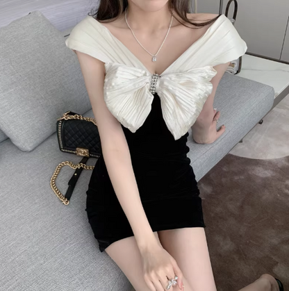 2025 New Tendency Off-Shoulder Strapless Dress Casual  Everyday Wear Bodycon Short Dress AP0383