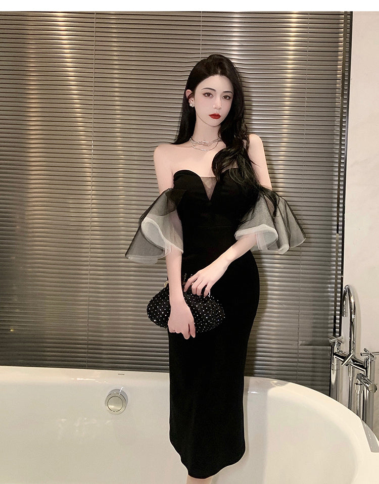 Elegant Off-Shoulder Strapless Party Dress Banquet Casual Vintage Mermaid Dress AP0391