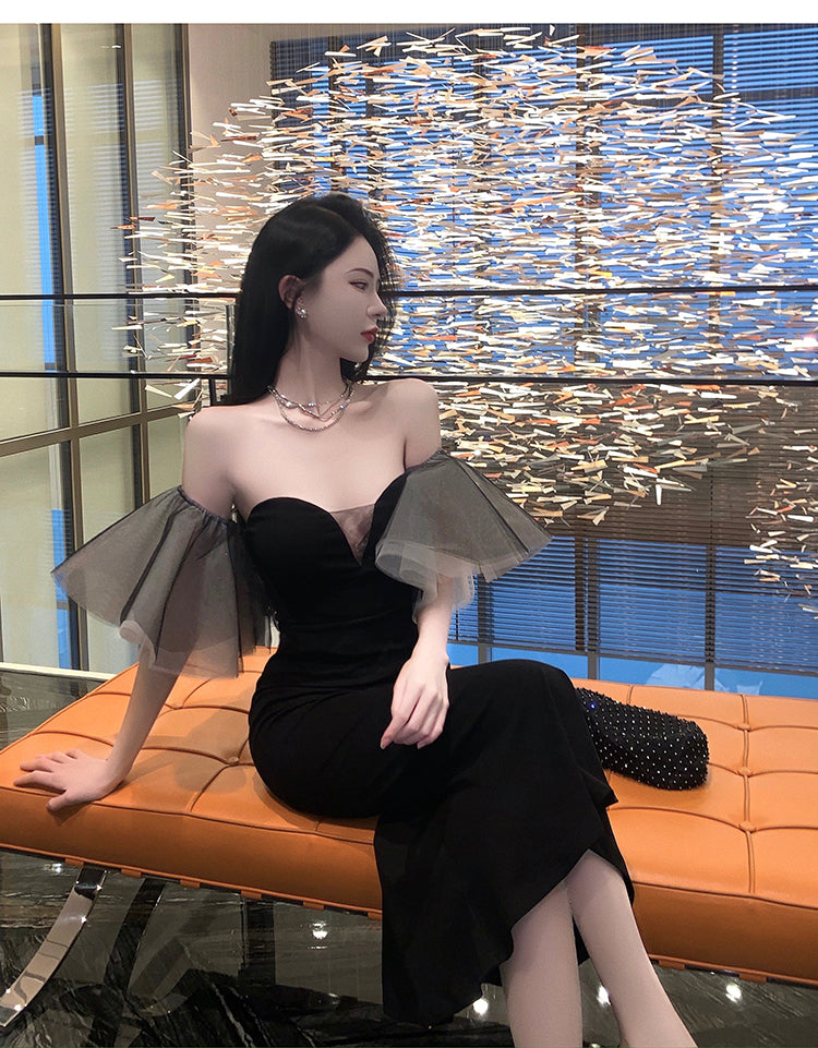 Elegant Off-Shoulder Strapless Party Dress Banquet Casual Vintage Mermaid Dress AP0391