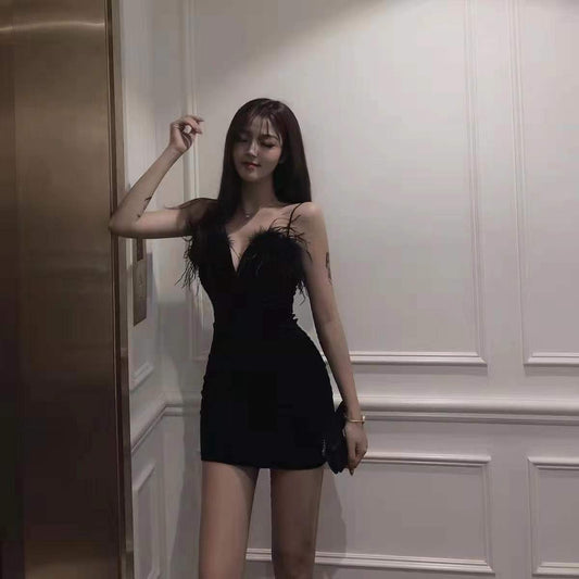 Vintage French Chic Sexy Skirt Spaghetti Strap Banquet Sweetheart Neck Short Dress AP0401