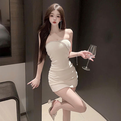 Sleeveless Summer Novelty Mini Skirt Strapless Chic Party Bodycon Short Dress AP0472