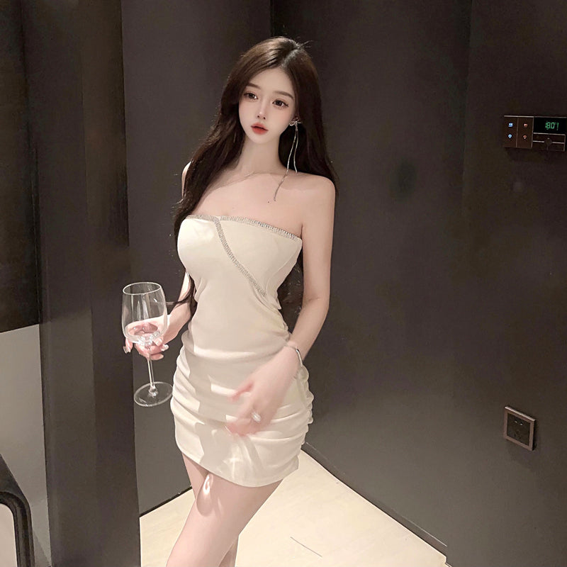 Sleeveless Summer Novelty Mini Skirt Strapless Chic Party Bodycon Short Dress AP0472