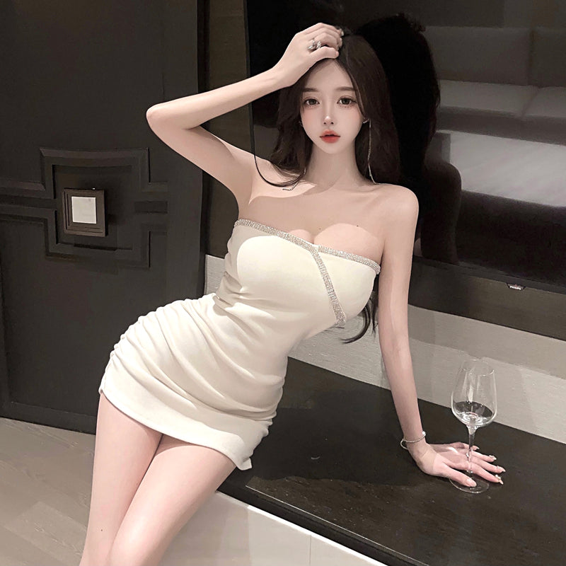 Sleeveless Summer Novelty Mini Skirt Strapless Chic Party Bodycon Short Dress AP0472