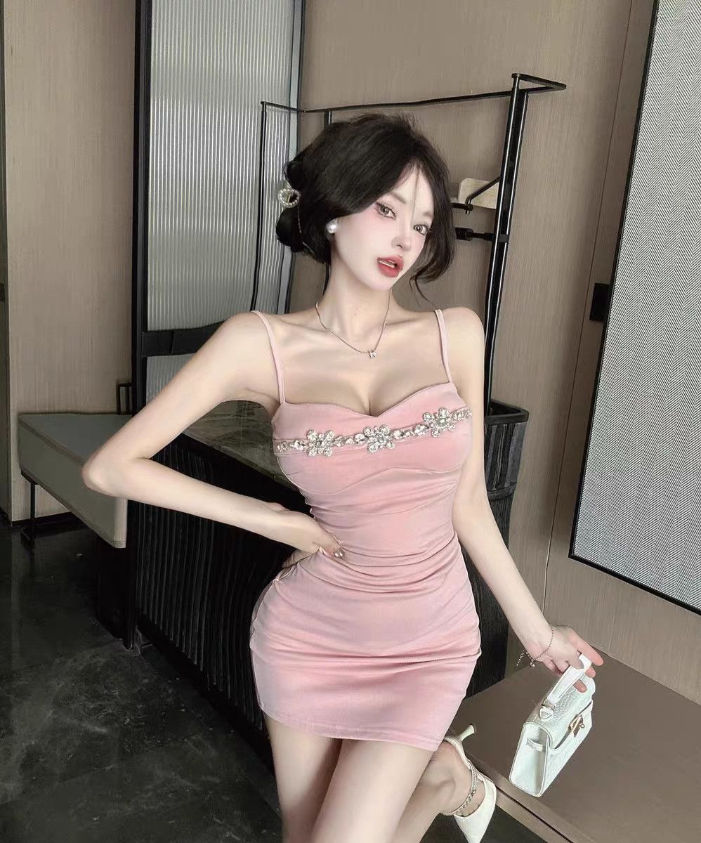 Beading Ornament Pink Hugging Short Skirt Sweet Girls Sheath Short Dress AP0505