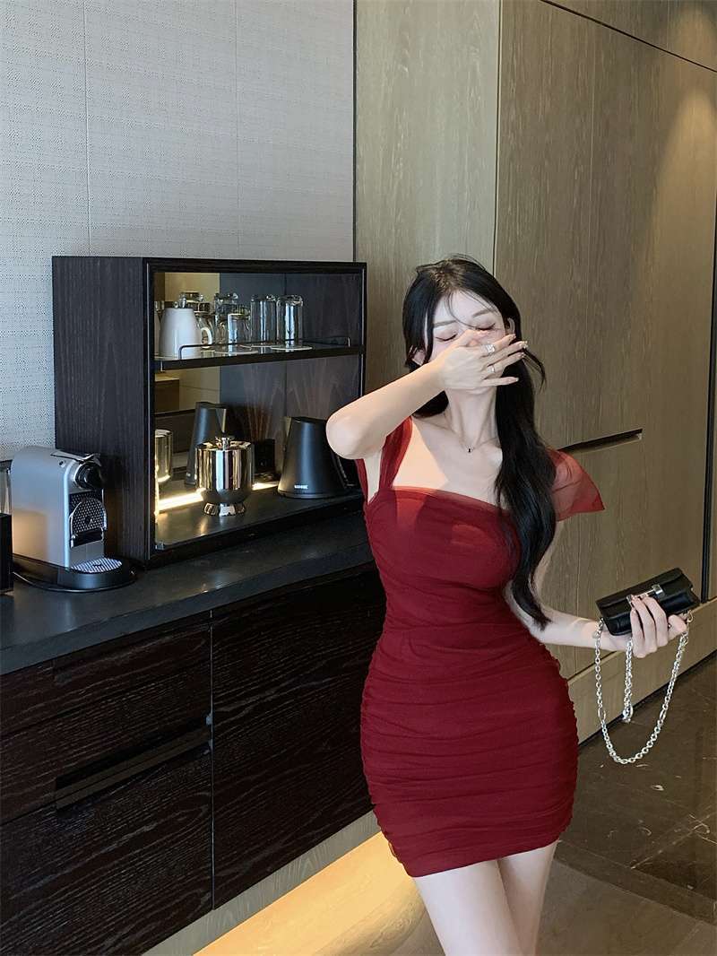 Off-Shoulder Summer Skirt Strapless Chic Tulle Sleeve Vogue Bodycon Short Dress AP0519