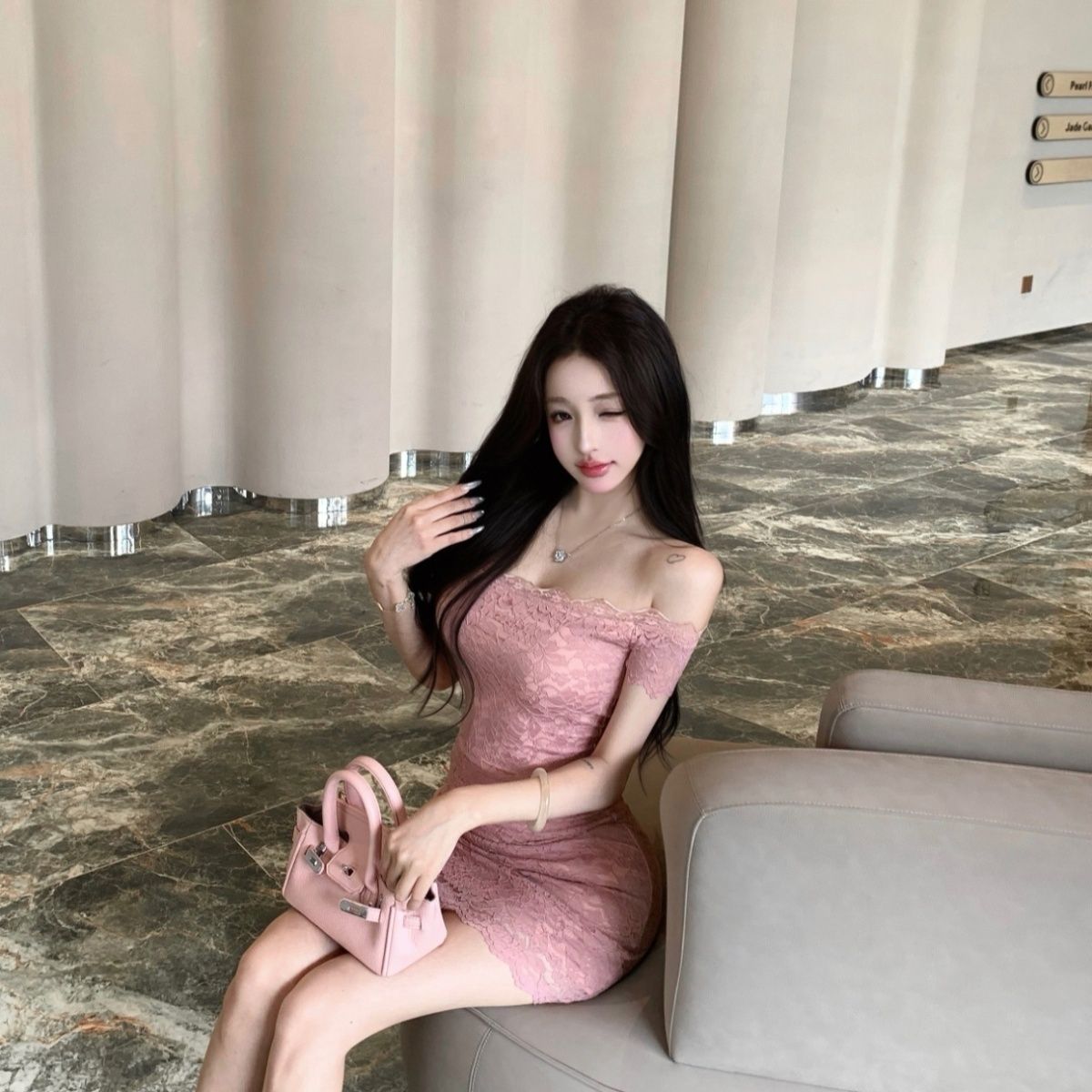 Chic Off-Shoulder Hugging Short Skirt Sexy Tulle Trimmed Sheath Short Dress AP0529