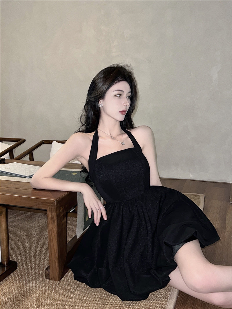 Charming Everyday Wear Puffy Skirt LBD Alluring Sexy Halter Short Dress AP0549