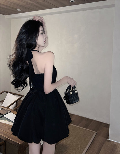 Charming Everyday Wear Puffy Skirt LBD Alluring Sexy Halter Short Dress AP0549