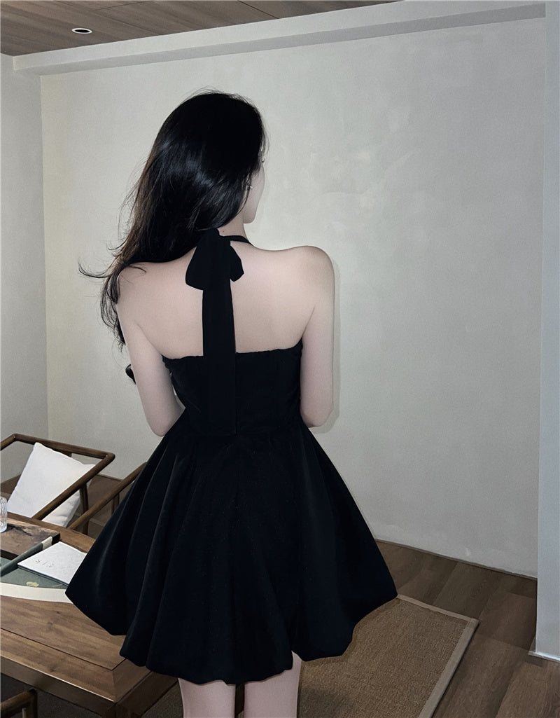 Charming Everyday Wear Puffy Skirt LBD Alluring Sexy Halter Short Dress AP0549