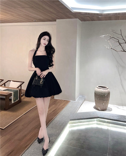 Charming Everyday Wear Puffy Skirt LBD Alluring Sexy Halter Short Dress AP0549