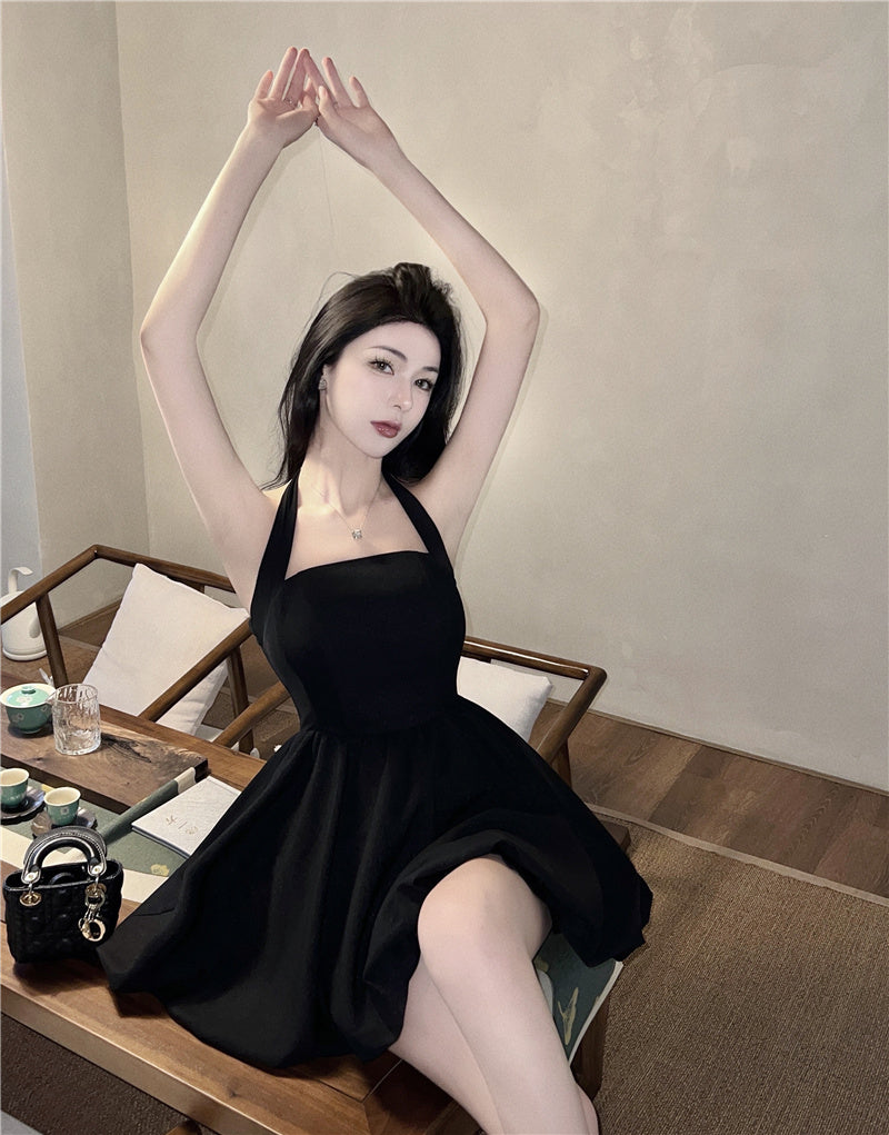 Charming Everyday Wear Puffy Skirt LBD Alluring Sexy Halter Short Dress AP0549