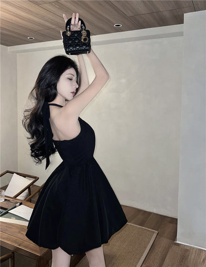 Charming Everyday Wear Puffy Skirt LBD Alluring Sexy Halter Short Dress AP0549