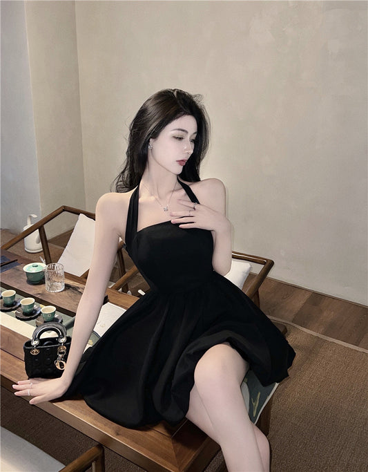 Charming Everyday Wear Puffy Skirt LBD Alluring Sexy Halter Short Dress AP0549