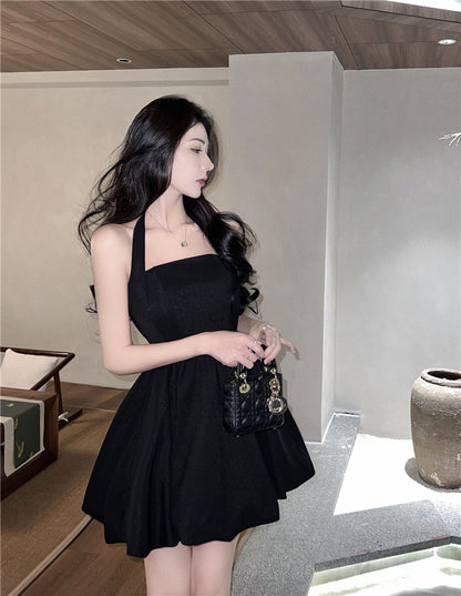 Charming Everyday Wear Puffy Skirt LBD Alluring Sexy Halter Short Dress AP0549