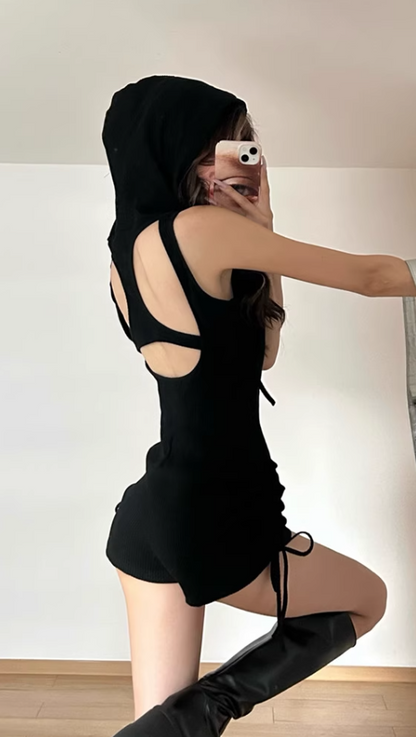 Gen Z Hot  Girls Sexy Backless American-Style Bodycon Shorts Romper AP0553
